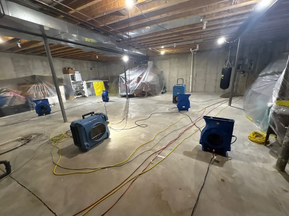 Restoration equipment on a Dallas job