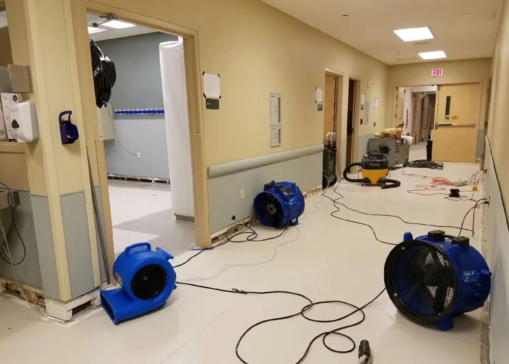 Restoration equipment on a Dallas job